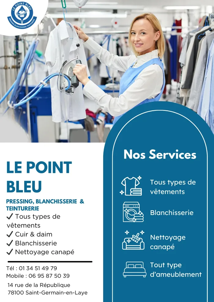 Flyer du pressing Le Point Bleu