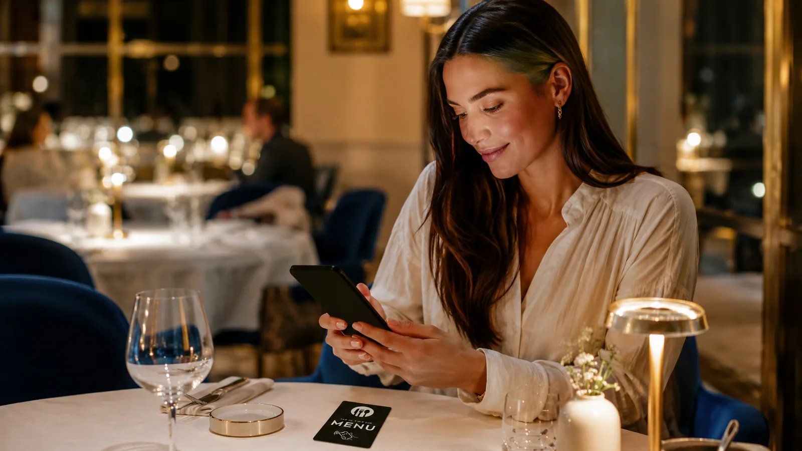 Menu digital NFC restaurant — Elyria Digital